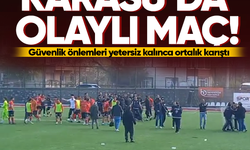 Karasu’da olaylı maç! Güvenlik önlemleri yetersiz kalınca ortalık karıştı 