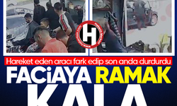 Faciaya ramak kala! Hareket eden aracı fark edip son anda durdurdu
