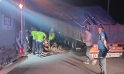 Frenleri tutmayan tır, demir yoluna girdi... Tren son anda durduruldu 