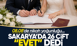 08.08’de nikah yoğunluğu... Sakarya’da 26 çift “evet” dedi