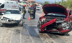 MHP İlçe Başkanı trafik kazası geçirdi... Araç alev aldı