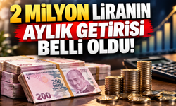 2 milyon liranın aylık getirisi belli oldu!
