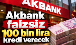 Akbank faizsiz 100 bin lira verecek!