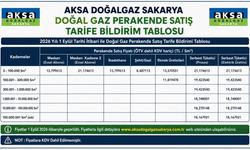 AKSA Sakarya Eylül fiyat tarifesi