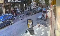 Otomobile çarpmamak için manevra yaptı, taş dubaya çarpıp savruldu