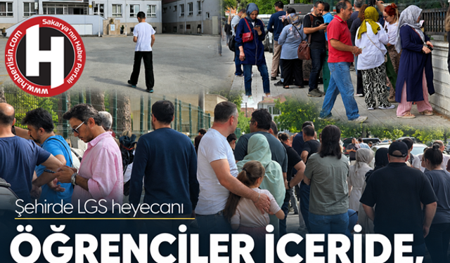 Öğrenciler içeride, veliler dışarıda ter döktü!