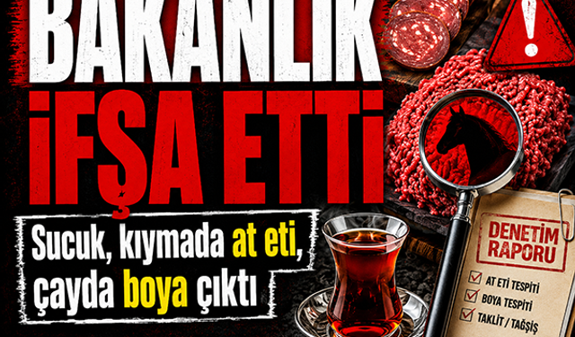 Sucuk, kıymada at eti, çayda boya çıktı…Bakanlık ifşa etti