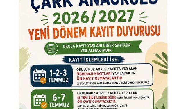 Çark Anaokulu'nda örnek kayıt dönemi! Velilerden okul yönetimine tam not