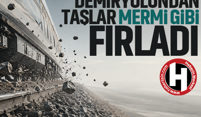 Demiryolundan taşlar mermi gibi fırladı...Kimsenin canı yanmadan önlem alınsın