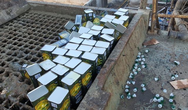 235 litre sahte yağ imha edildi