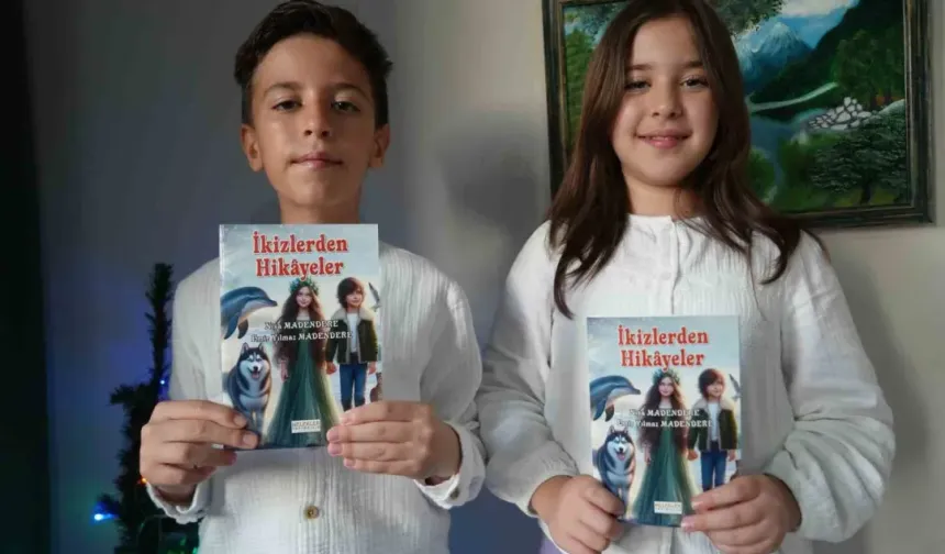 5 bine yakın kitap okuyan 10 yaşındaki ikizler yazar oldu