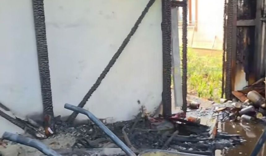 Ardiye yangınında tüp bomba gibi patladı