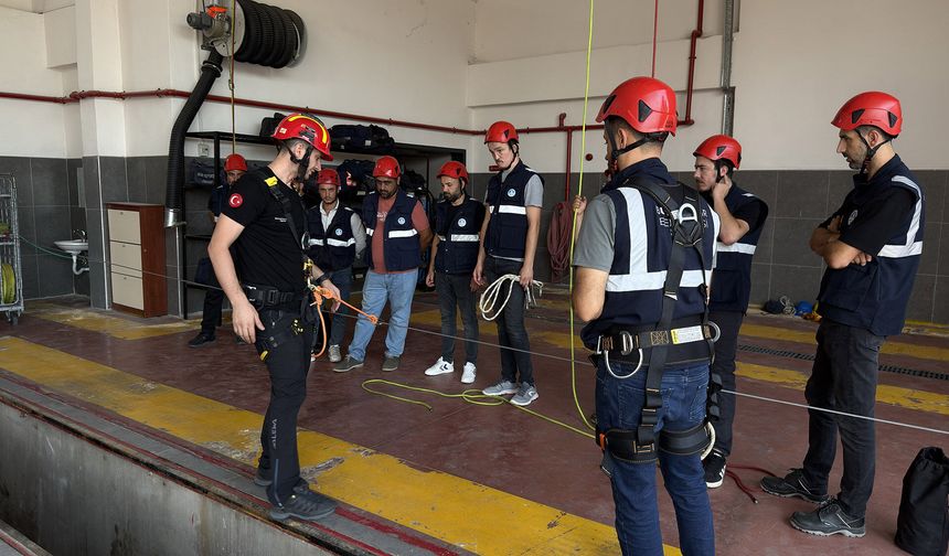 SASKİ saha personeline İtfaiye’den uygulamalı güvenlik eğitimi