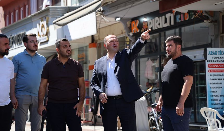 Geyve çarşısına estetik dokunuş: Aydınlatma çalışmaları başladı
