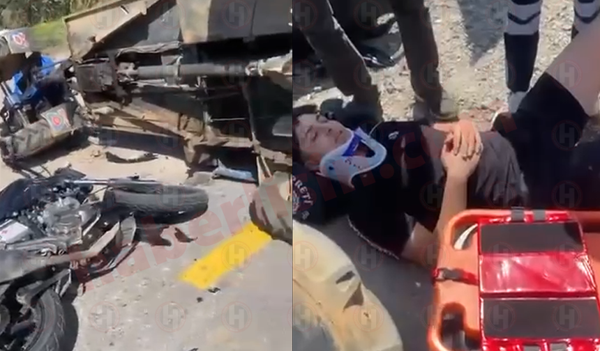 Karasu’da pat pat ile motosiklet çarpıştı: 1 yaralı