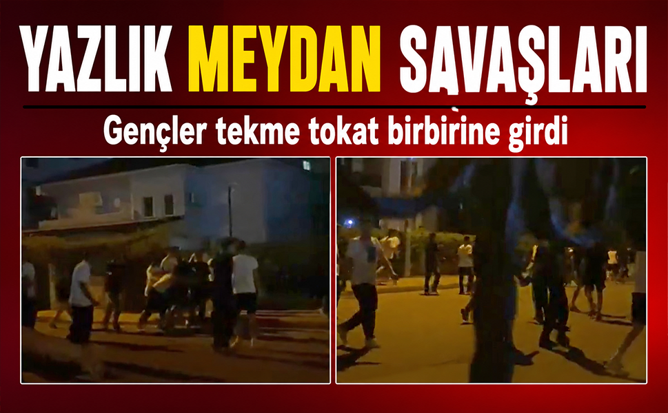 Yazlık Meydan Savaşları… Gençler tekme tokat birbirine girdi
