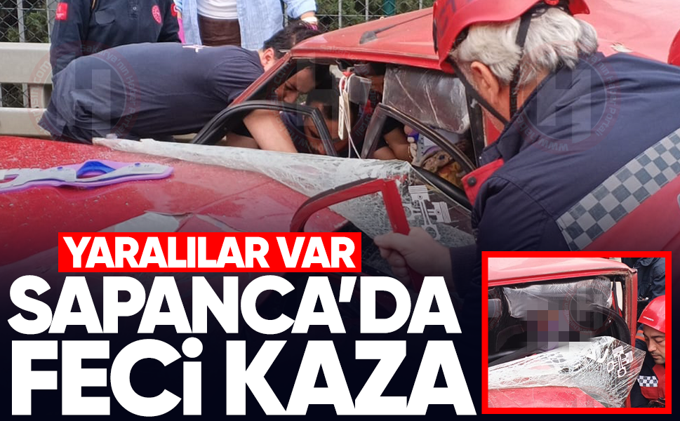 Sapanca'da feci kaza! Araç içinde sıkıştı...
