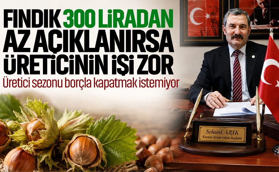 Fındık 300 liradan az açıklanırsa üreticinin işi zor