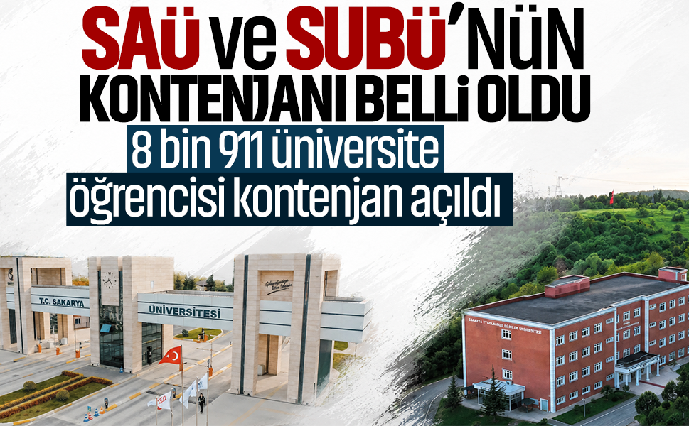 SAÜ ve SUBÜ’nün kontenjanı belli oldu… 8 bin 911 üniversite öğrencisi kontenjan açıldı