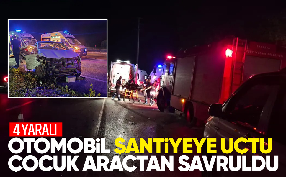 Otomobil şantiyeye uçtu...Çocuk araçtan savruldu: 4 yaralı